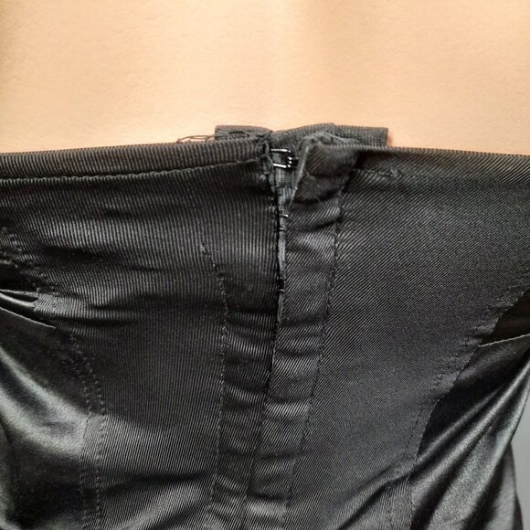 Y2K Black Ruffled sleeveless Satin Blouse Going Out Top Size S Halter Neck - Picture 6 of 8